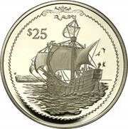 25 Dollars - Elizabeth II Sighting land, United Kingdom, 1992 reverse image