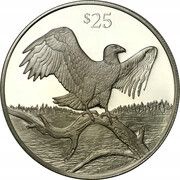 25 Dollars - Elizabeth II Bald Eagle, United Kingdom, 1993 reverse image