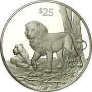 25 Dollars - Elizabeth II Lion, United Kingdom, 1993 reverse image