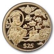 25 Dollars - Elizabeth II Hernando Pizarro, United Kingdom, 2004 reverse image