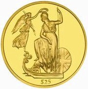 25 Dollars - Elizabeth II Britannia, United Kingdom, 2008 reverse image