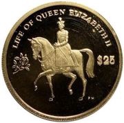 25 Dollars - Elizabeth II Queen Elizabeth II, United Kingdom, 2012 reverse image