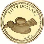50 Dollars - Elizabeth II Bird Vessel, United Kingdom, 1988 reverse image