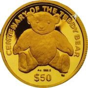 50 Dollars - Elizabeth II Teddy Bear, United Kingdom, 2002 reverse image