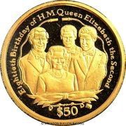 50 Dollars - Elizabeth II Queen Elizabeth II and Prince Charles Family, United Kingdom, 2006 reverse image