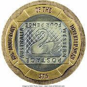 75 Dollars - Elizabeth II Stamp - Inverted Swan, United Kingdom, 2007 reverse image