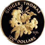 100 Dollars - Elizabeth II Flora - Ginger Thomas, United Kingdom, 1984 reverse image