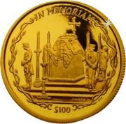 100 Dollars - Elizabeth II The Queen Mother's Coffin, United Kingdom, 2002 reverse image
