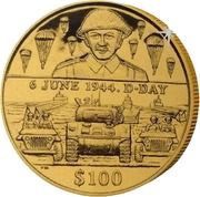 100 Dollars - Elizabeth II D-Day - Soldier, United Kingdom, 2004 reverse image