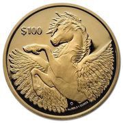 100 Dollars - Elizabeth II Pegasus; Gold Bullion, United Kingdom, 2018-2022 reverse image