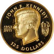125 Dollars - Elizabeth II John F. Kennedy, United Kingdom, 2013 reverse image