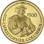 500 Dollars - Elizabeth II Christopher Columbus, United Kingdom, 1991 reverse image