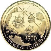 500 Dollars - Elizabeth II Voyage of Discovery, United Kingdom, 1996 reverse image