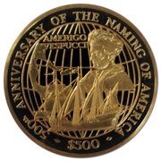 500 Dollars - Elizabeth II Amerigo Vespucci; Gold Proof, United Kingdom, 2006 reverse image