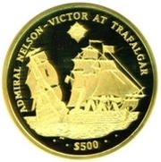 500 Dollars - Elizabeth II Admiral Nelson, United Kingdom, 2008 reverse image