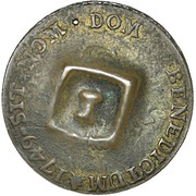 1½ Pence Black Dog; H countermark on French Metropolitan 2 Sols reverse image