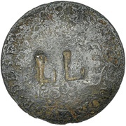 1½ Pence Black Dog; LL countermark on Cayenne colony 2 Sous obverse image