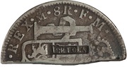 4 Shillings 1½ Pence Type I countermark on Mexican 8 Reales of Carl III obverse image
