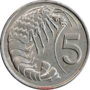 5 Cents - Elizabeth II 2nd portrait, United Kingdom, 1972-1986 reverse image