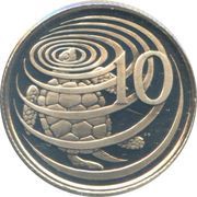 10 Cents - Elizabeth II 2nd portrait, United Kingdom, 1972-1986 reverse image