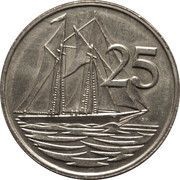 25 Cents - Elizabeth II 3rd portrait, United Kingdom, 1987-1990 reverse image