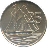 25 Cents - Elizabeth II 3rd portrait; magnetic reverse image