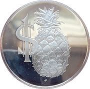1 Dollar - Elizabeth II Pineapple, United Kingdom, 1983-1986 reverse image