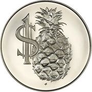 1 Dollar - Elizabeth II Pineapple, United Kingdom, 1987-1988 reverse image