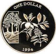 1 Dollar Ironwood Tree, United Kingdom, 1994 reverse image