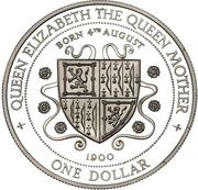 1 Dollar - Elizabeth II Queen Mother, United Kingdom, 1994 reverse image