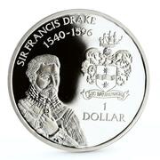 1 Dollar - Elizabeth II Sir Francis Drake, United Kingdom, 1994 reverse image