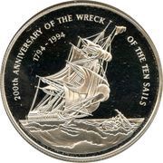 2 Dollars - Elizabeth II "Ten Sails", United Kingdom, 1994 reverse image