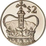2 Dollars - Elizabeth II Golden Jubilee, United Kingdom, 2002 reverse image