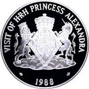 5 Dollars - Elizabeth II Visit of Princess Alexandra, United Kingdom, 1988 reverse image