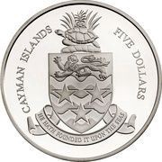 5 Dollars 25th Anniversary of Cayman Islands National Museum obverse image