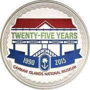 5 Dollars 25th Anniversary of Cayman Islands National Museum, United Kingdom, 2015 reverse image