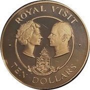 10 Dollars - Elizabeth II Royal Visit, United Kingdom, 1983 reverse image