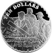 10 Dollars - Elizabeth II The Allies, United Kingdom, 2008 reverse image
