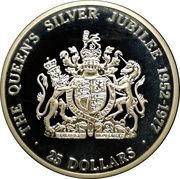 25 Dollars - Elizabeth II Silver Jubilee, United Kingdom, 1977 reverse image