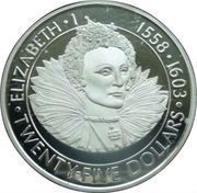 25 Dollars - Elizabeth II Queen Elizabeth I, United Kingdom, 1977 reverse image