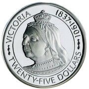 25 Dollars - Elizabeth II Queen Victoria, United Kingdom, 1977 reverse image