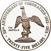 25 Dollars - Elizabeth II Coronation Jubilee - The Ampulla, United Kingdom, 1978 reverse image
