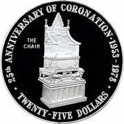 25 Dollars - Elizabeth II Coronation Jubilee - The Chair, United Kingdom, 1978 reverse image