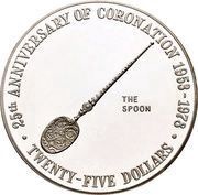 25 Dollars - Elizabeth II Coronation Jubilee - The Spoon, United Kingdom, 1978 reverse image