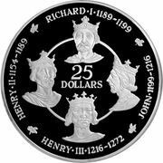 25 Dollars - Elizabeth II Kings of England: House of Plantagenet I, United Kingdom, 1980 reverse image
