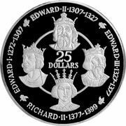 25 Dollars - Elizabeth II Kings of England: House of Plantagenet II, United Kingdom, 1980 reverse image