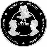 25 Dollars - Elizabeth II Kings of England: House of Lancaster, United Kingdom, 1980 reverse image