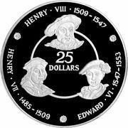25 Dollars - Elizabeth II Kings of England: House of Tudor, United Kingdom, 1980 reverse image