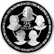 25 Dollars - Elizabeth II Kings of England: House of Hanover, United Kingdom, 1980 reverse image