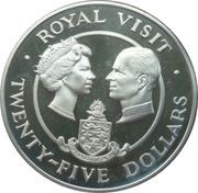 25 Dollars - Elizabeth II Royal Visit, United Kingdom, 1983 reverse image